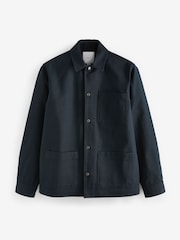 Navy Blue Twill Chore Shacket Overshirt - Image 7 of 10