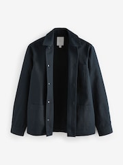 Navy Blue Twill Chore Shacket Overshirt - Image 8 of 10