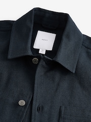 Navy Blue Twill Chore Shacket Overshirt - Image 9 of 10