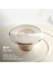 Barbary and Oak Cream 24cm Round Cast Iron Casserole Pan - Image 3 of 7
