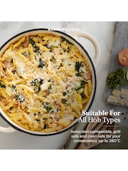 Barbary and Oak Cream 24cm Round Cast Iron Casserole Pan - Image 5 of 7