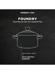 Barbary and Oak Cream 24cm Round Cast Iron Casserole Pan - Image 7 of 7