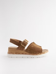Tan Brown Standard/Wide Fit Forever Comfort® Leather Sport Wedges - Image 2 of 5