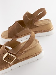 Tan Brown Standard/Wide Fit Forever Comfort® Leather Sport Wedges - Image 5 of 5