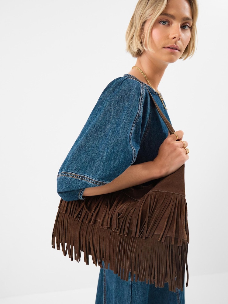 Buy Accessorize Brown Fringe Suede Shoulder Bag from the Next UK 