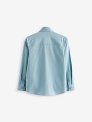 Серо-синий - Long Sleeve 100% Cotton Shirt with Tie Set (3-16yrs) - Image 2 of 3