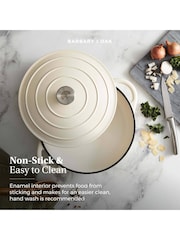 Barbary and Oak Cream 28cm Shallow Cast Iron Casserole Pan - Image 4 of 7