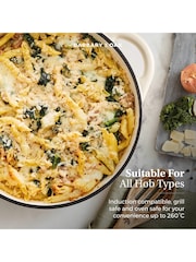Barbary and Oak Cream 28cm Shallow Cast Iron Casserole Pan - Image 5 of 7