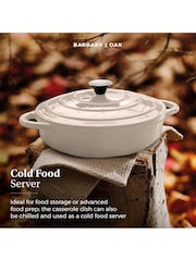 Barbary and Oak Cream 28cm Shallow Cast Iron Casserole Pan - Image 6 of 7