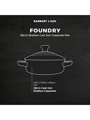 Barbary and Oak Cream 28cm Shallow Cast Iron Casserole Pan - Image 7 of 7