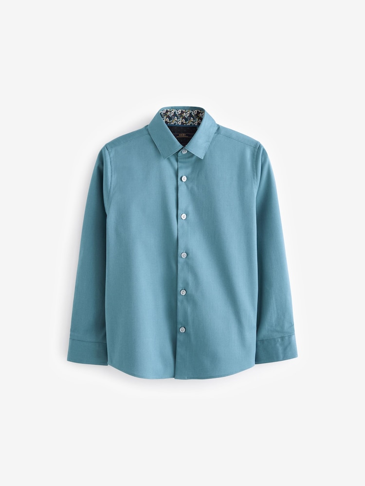 Bleu de sarcelle - Chemises de nuit Manches longues à bordures élégantes (3-16ans) - Image 1 de 3