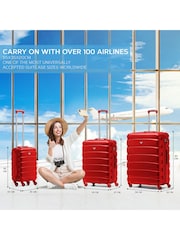 rdeča - Flight Knight Hardcase velik karirast; s karirastim vzorcem in Suitcases and Cabin Case Set of 3 - Slika 2 iz 7