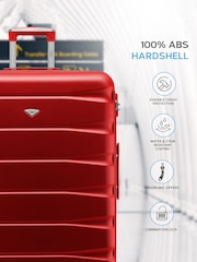 rdeča - Flight Knight Hardcase velik karirast; s karirastim vzorcem in Suitcases and Cabin Case Set of 3 - Slika 3 iz 7