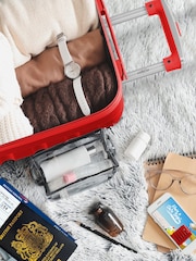 rdeča - Flight Knight Hardcase velik karirast; s karirastim vzorcem in Suitcases and Cabin Case Set of 3 - Slika 5 iz 7