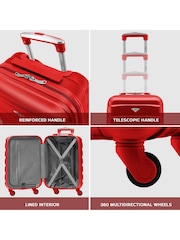 rdeča - Flight Knight Hardcase velik karirast; s karirastim vzorcem in Suitcases and Cabin Case Set of 3 - Slika 6 iz 7