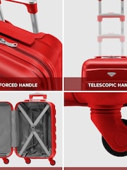 rdeča - Flight Knight Hardcase velik karirast; s karirastim vzorcem in Suitcases and Cabin Case Set of 3 - Slika 7 iz 7