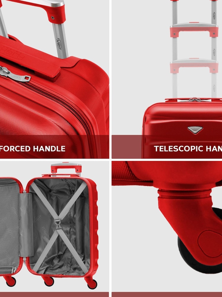 rdeča - Flight Knight Hardcase velik karirast; s karirastim vzorcem in Suitcases and Cabin Case Set of 3 - Slika 7 iz 7