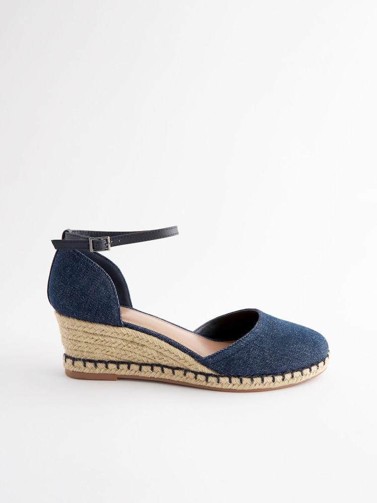 Denim Standard/Wide Fit Forever Comfort® Closed Toe Wedges - Image 3 of 7