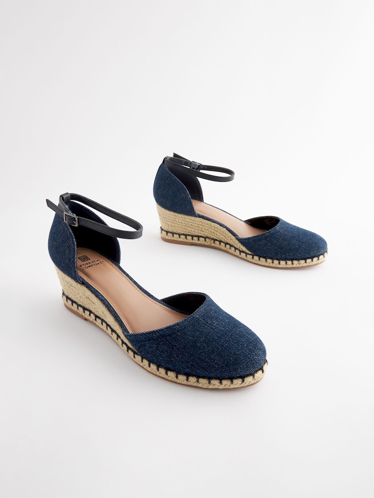 Denim Standard/Wide Fit Forever Comfort® Closed Toe Wedges - Image 4 of 7