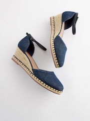 Denim Standard/Wide Fit Forever Comfort® Closed Toe Wedges - Image 5 of 7