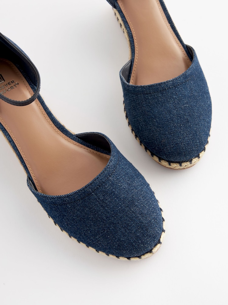 Denim Standard/Wide Fit Forever Comfort® Closed Toe Wedges - Image 6 of 7