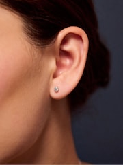 Accessorize Silver Tone Cubic Zirconia Flatback Stud Earrings - Image 1 of 2
