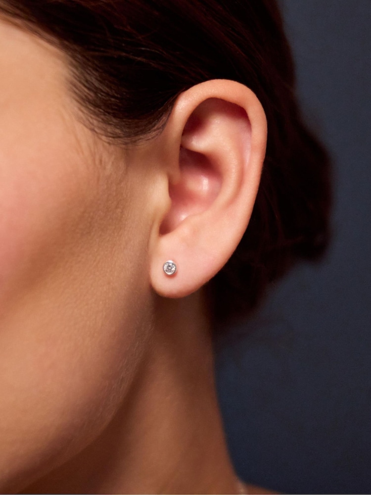 Accessorize Silver Tone Cubic Zirconia Flatback Stud Earrings - Image 1 of 2 Accessorize Silver Tone Cubic Zirconia Flatback Stud Earrings - Image 1 of 2