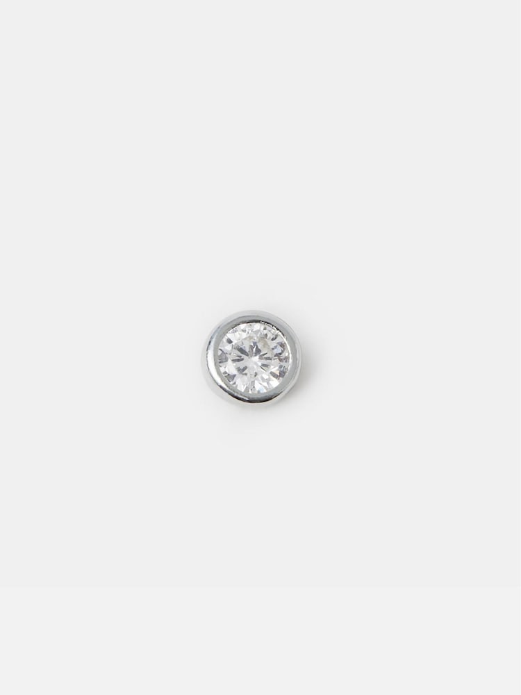 Accessorize Silver Tone Cubic Zirconia Flatback Stud Earrings - Image 2 of 2 Accessorize Silver Tone Cubic Zirconia Flatback Stud Earrings - Image 2 of 2