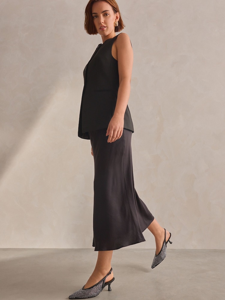 Black Forever Comfort® Mesh Jewel Slingback Heel Shoes - Image 2 of 10