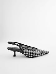 Black Forever Comfort® Mesh Jewel Slingback Heel Shoes - Image 6 of 10