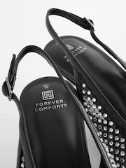 Black Forever Comfort® Mesh Jewel Slingback Heel Shoes - Image 8 of 10