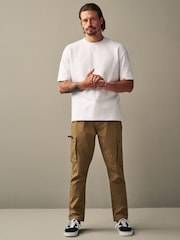 Tan Brown Slim Lightweight Stretch Cargo Utility Trousers - Image 2 of 15