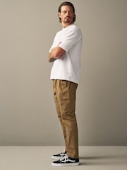 Tan Brown Slim Lightweight Stretch Cargo Utility Trousers - Image 3 of 15