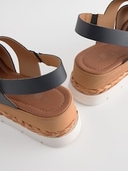 Navy Standard/Wide Fit Forever Comfort® Leather Sport Wedges - Image 3 of 4
