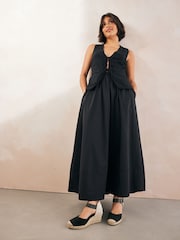 Black Forever Comfort® Leather Espadrille Buckle Wedges - Image 2 of 8