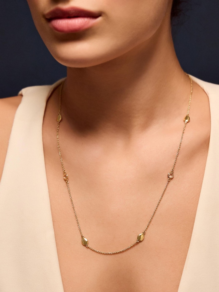Accessorize Gold Plated 14ct Long Station Necklace - Image 1 of 2
