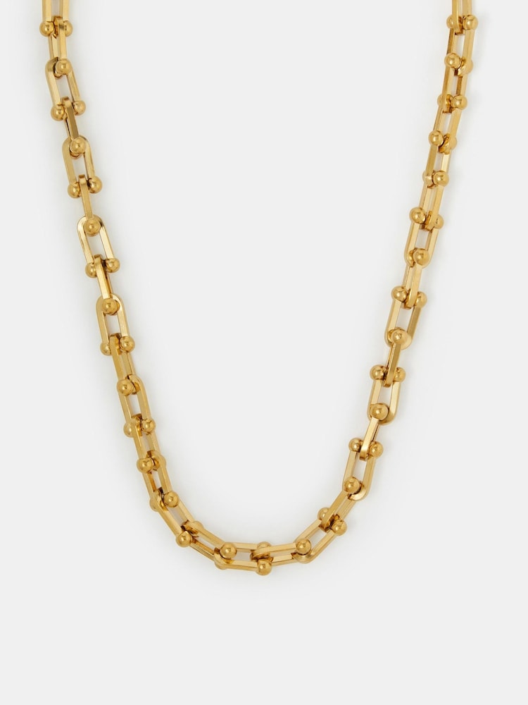 Accessorize Gold Tone Stainless Steel Horseshoe Chain Necklace - Image 2 of 2