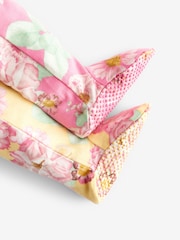 Yellow/Pink Floral 100% Cotton Popper Baby Sleepsuits 3 Pack (0-2yrs) - Image 3 of 8