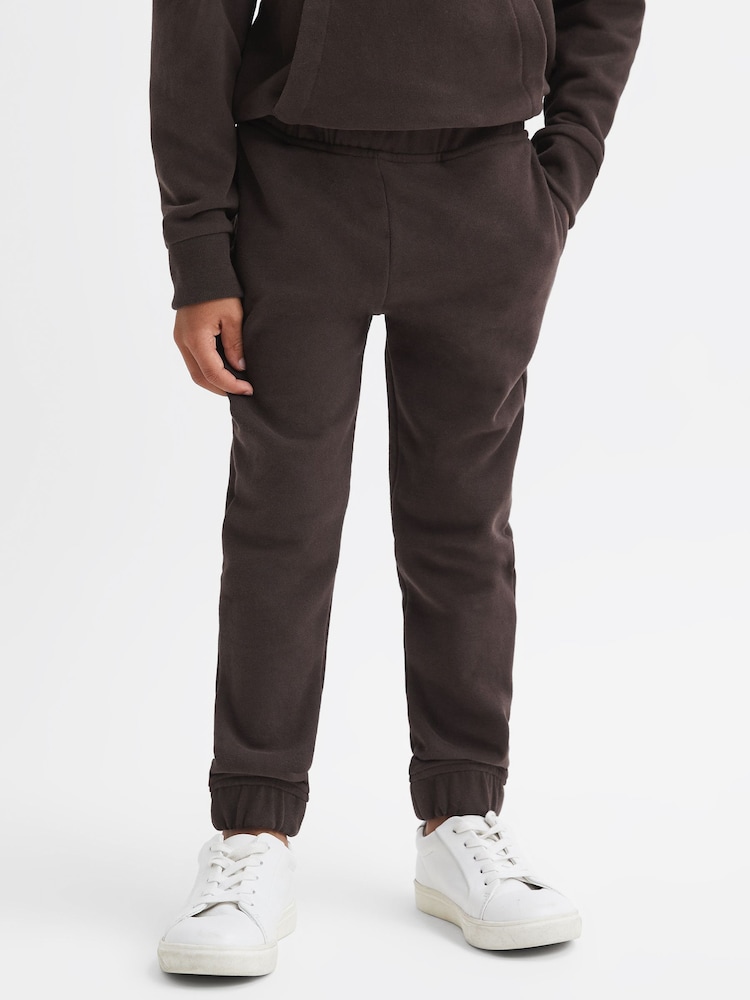 Reiss Chocolate Ali Senior Garment Dye Jersey Joggers - Image 1 of 6