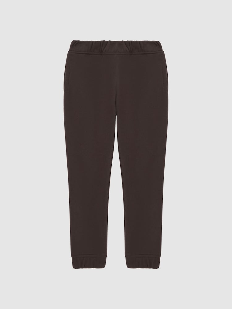 Reiss Chocolate Ali Senior Garment Dye Jersey Joggers - Image 2 of 6