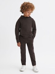 Reiss Chocolate Ali Senior Garment Dye Jersey Joggers - Image 3 of 6