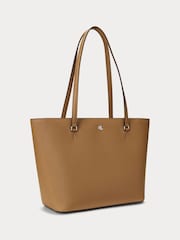 Lauren Ralph Lauren Karly Crosshatch Leather Tote Bag - Image 3 of 6