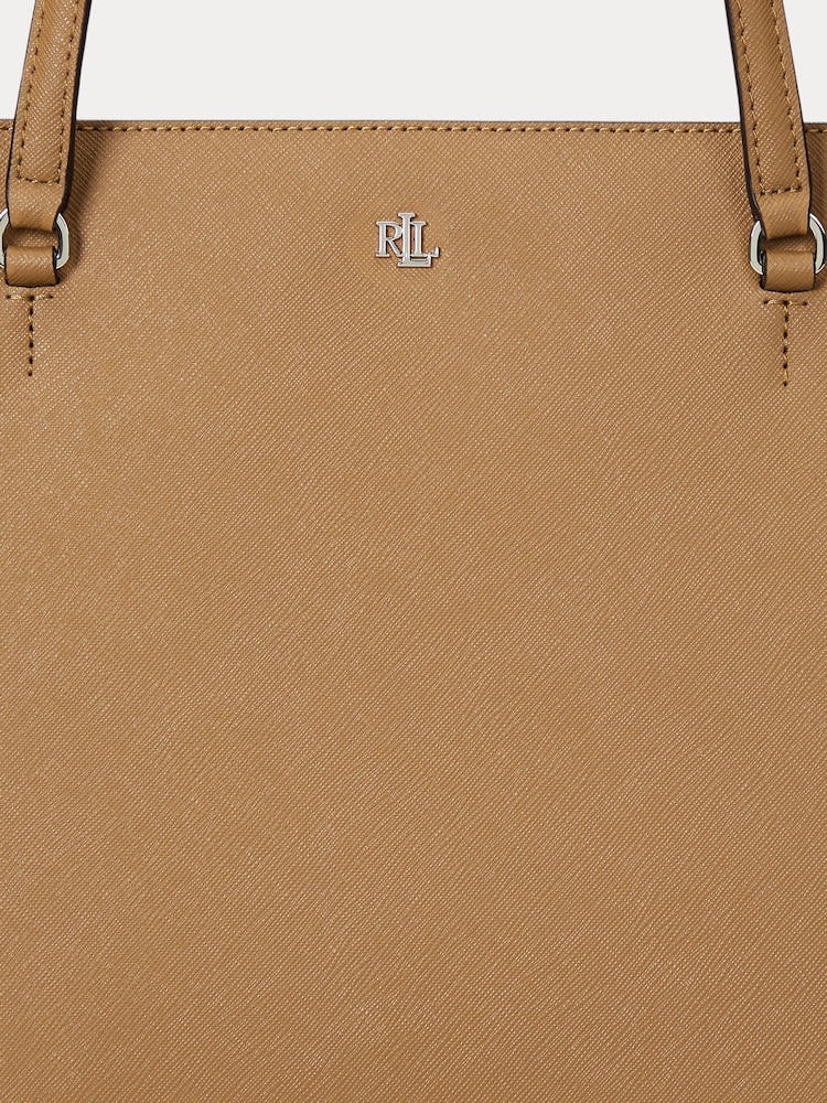 Lauren Ralph Lauren Karly Crosshatch Leather Tote Bag - Image 5 of 6