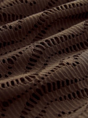 Chocolate Brown Jersey Crochet Maxi Summer Cover-up Dress - Image 8 of 8