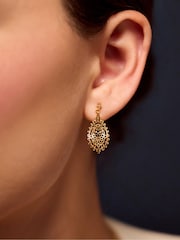 Accessorize Gold Plated 14ct Filigree Teardrop Earrings - Image 1 of 2