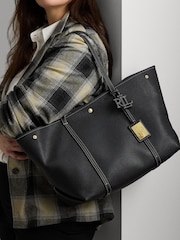 Lauren Ralph Lauren Pebbled Leather Large Emerie Tote Bag - Image 6 of 7