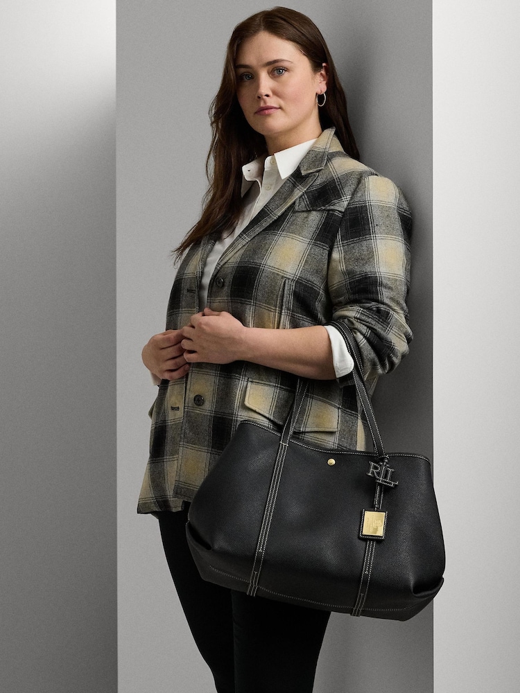 Lauren Ralph Lauren Pebbled Leather Large Emerie Tote Bag - Image 7 of 7