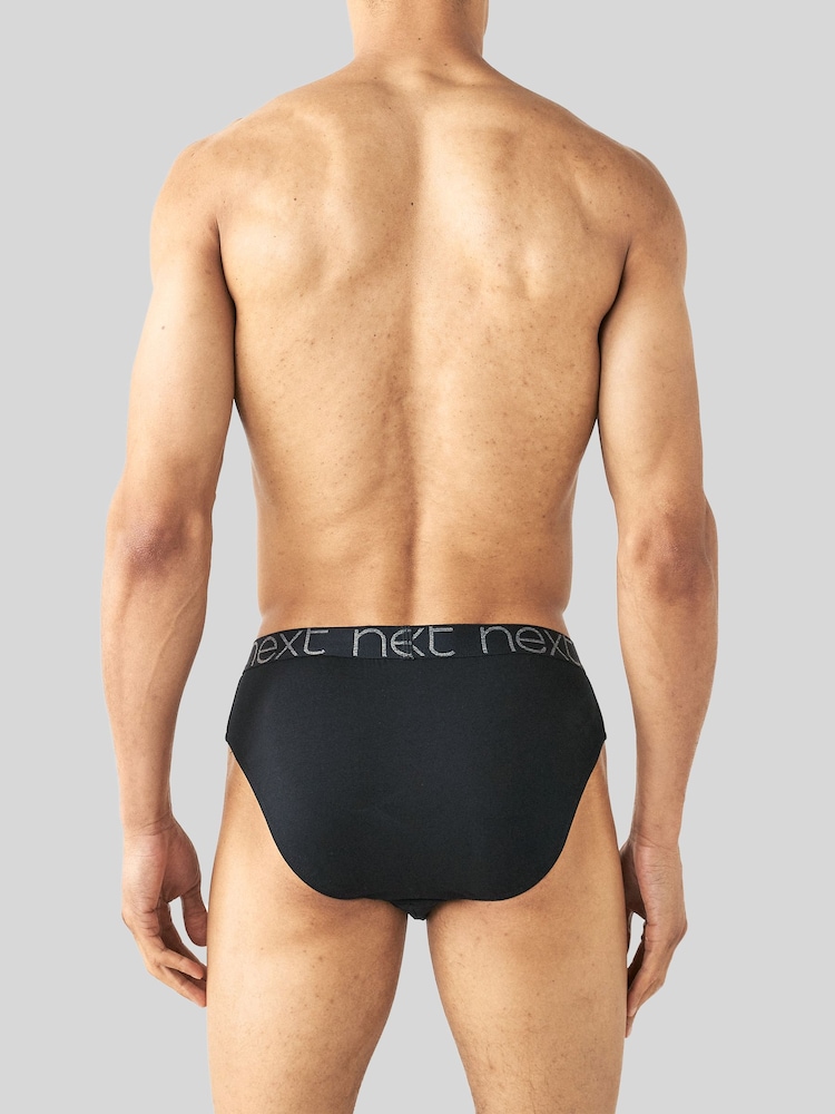 Black 4 pack Cotton Rich Briefs - Image 6 of 6