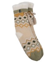 Totes Natural Ladies Fair Isle Slipper Socks - Image 3 of 5
