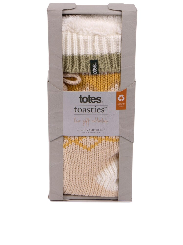 Totes Natural Ladies Fair Isle Slipper Socks - Image 4 of 5